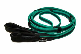HILBAR Smalle groene rubberen teugels met stops