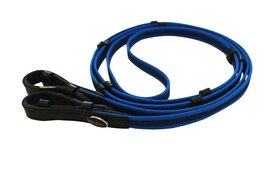 HILBAR Smalle blauwe rubberen teugels met stops